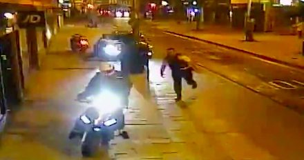 Moment police catch moped gang red handed