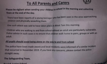 Pupils told not to walk to school alone