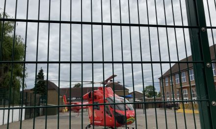 Helicopter lands in playground after five hour emergency drama