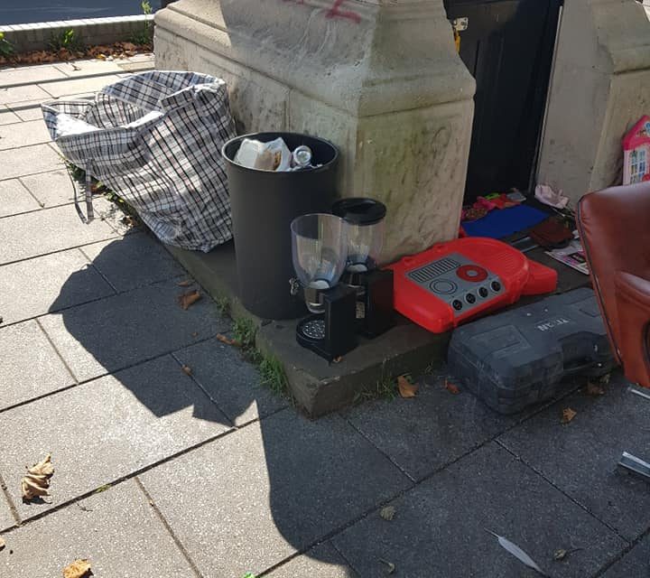 Historic clocktower graffitied and fly tipped